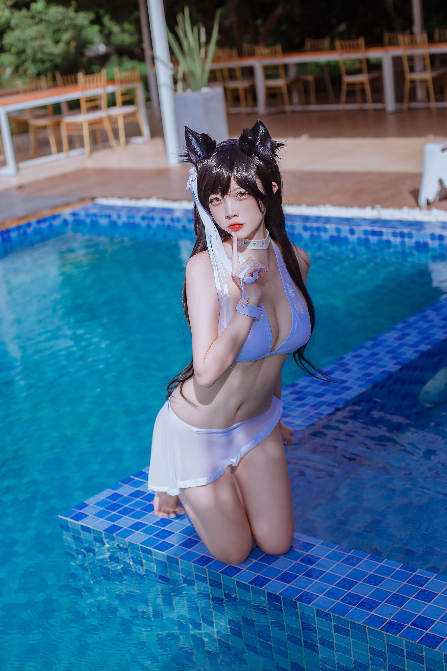 [网红COSER] 二佐Nisa – 犬之眷之碧蓝爱宕 泳装 写真集(7)