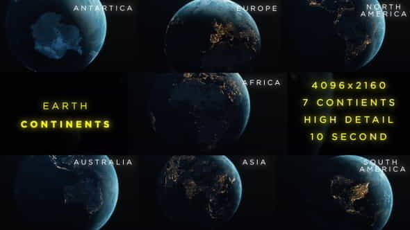 Earth Continents - VideoHive 24661756
