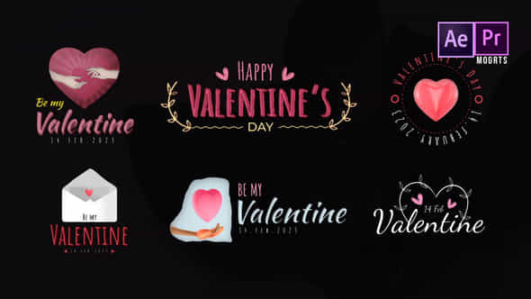 Valentines Day Titles - VideoHive 43336699