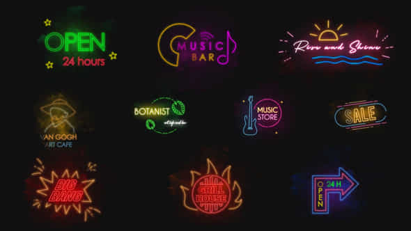 Neon Titles - VideoHive 34467228