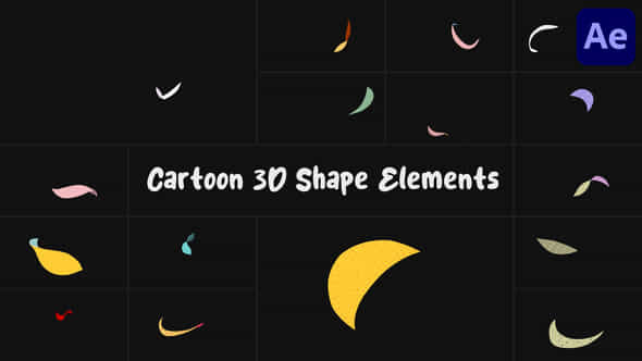 Cartoon 3D Shape Elements For After Effects - VideoHive 54924051