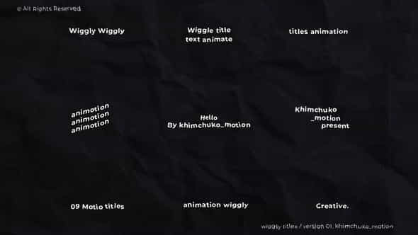 Wiggly Titles 10 After Effects - VideoHive 47814901