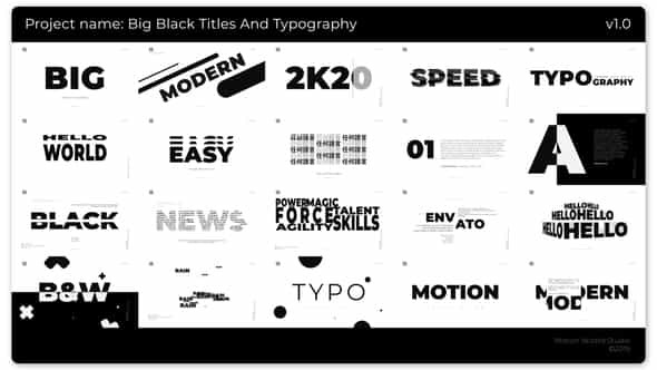 Big Black Titles And Typography - VideoHive 25272115