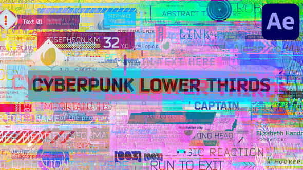 Cyberpunk Lower Thirds - VideoHive 38335201