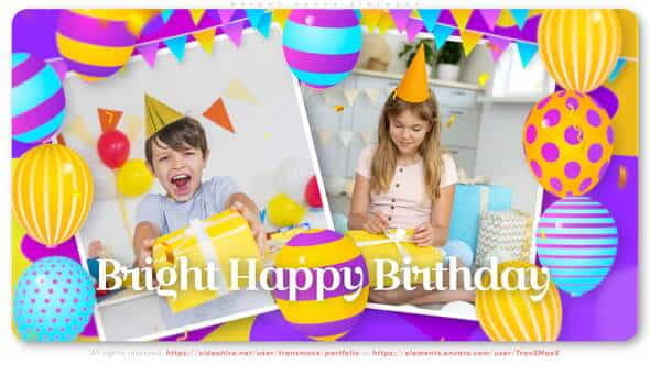 Bright Happy Birthday - VideoHive 34508217