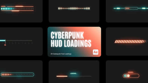 Cyberpunk HUD Loading - VideoHive 43720143