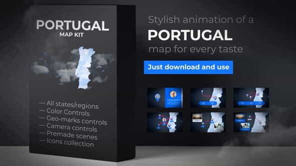 Portugal Map - Portuguese Republic - VideoHive 24259016