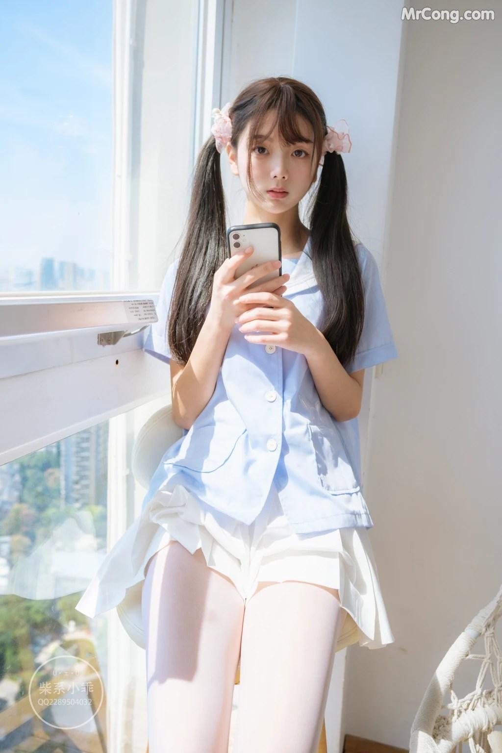 Coser@稚乖画册 Vol.001: 晴空01 白丝双马尾JK (79 photos)(30)