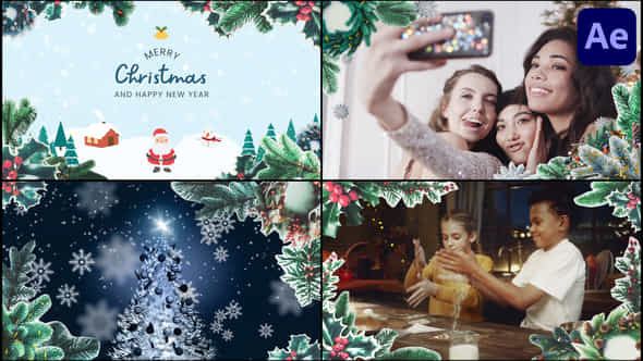 Christmas Wreath Frames After Effects - VideoHive 55878590