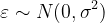 varepsilon sim N(0,sigma ^2)