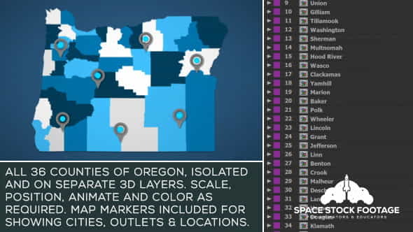 Oregon Map Kit - VideoHive 20856707