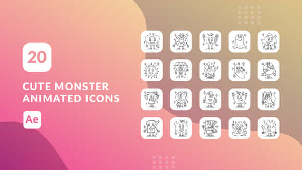 Cute Monster Animated - VideoHive 39986739