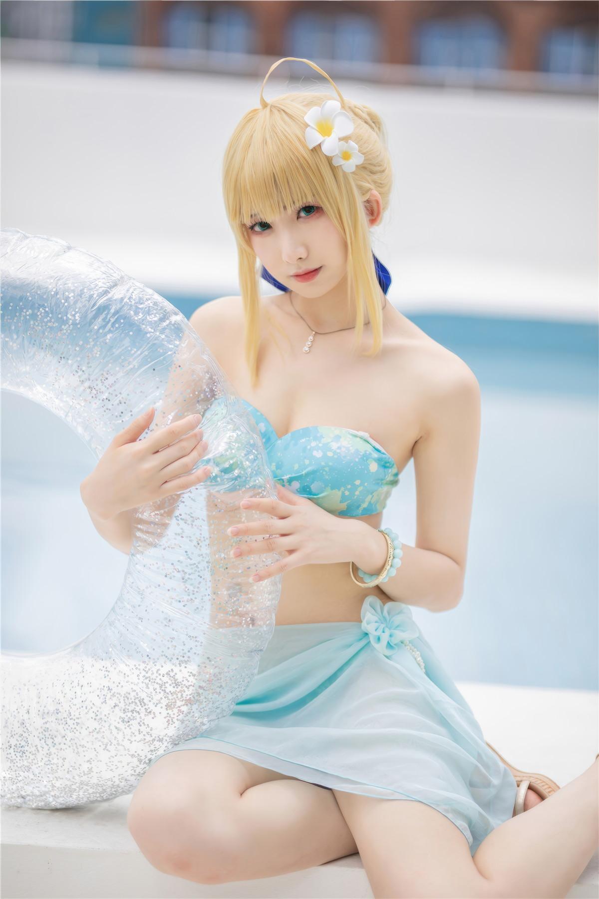 Cosplay 封疆疆v 阿尔托莉雅·潘德拉贡 泳装(6)