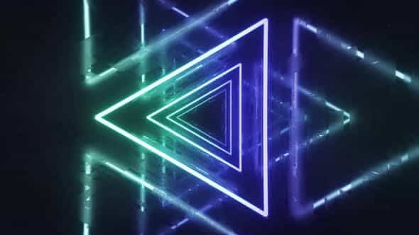 Neon Triangles Tunnel Loop - VideoHive 27212818