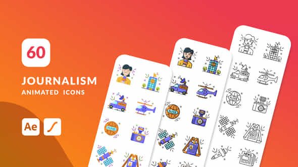 Journalism Animated Icons - VideoHive 48497557