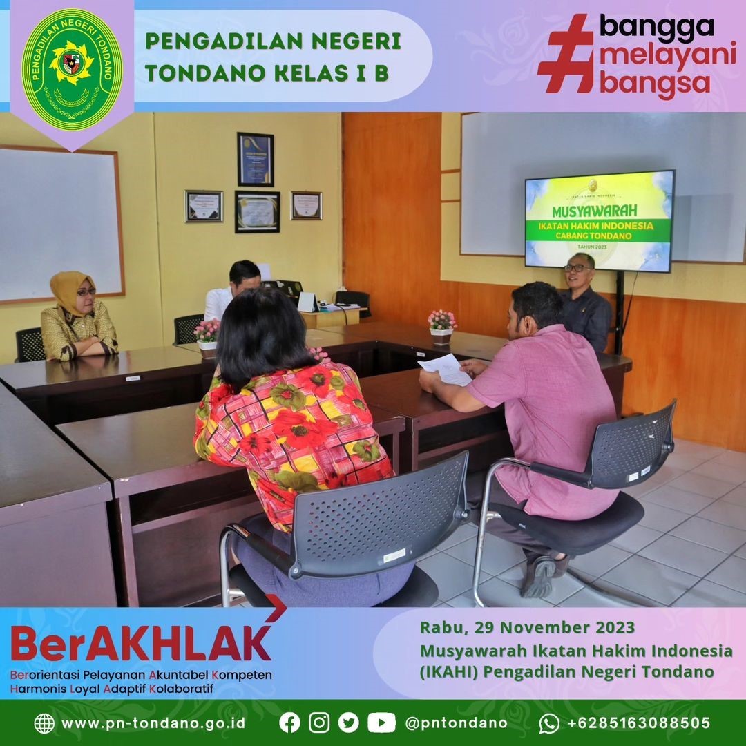 Musyawarah Cabang (Muscab) Ikatan Hakim Indonesia (IKAHI) Pengadilan Negeri Tondano