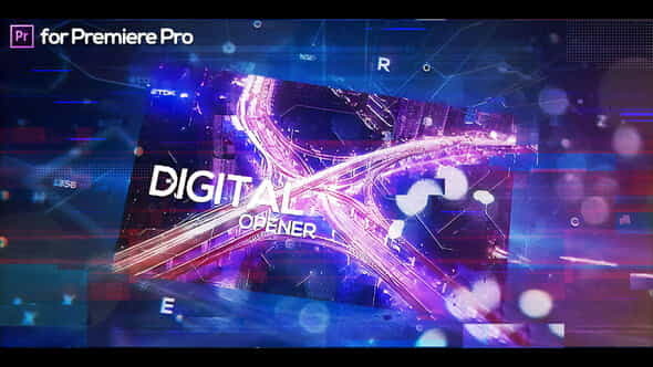 Glitch Digital Opener for Premiere - VideoHive 26589901