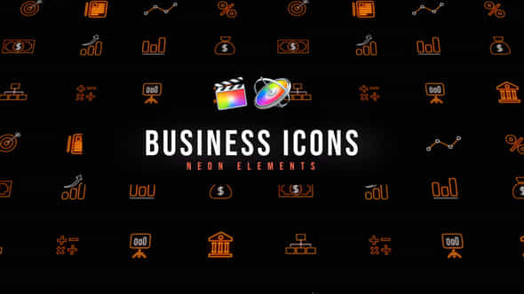 Business Neon Icons - VideoHive 47386684