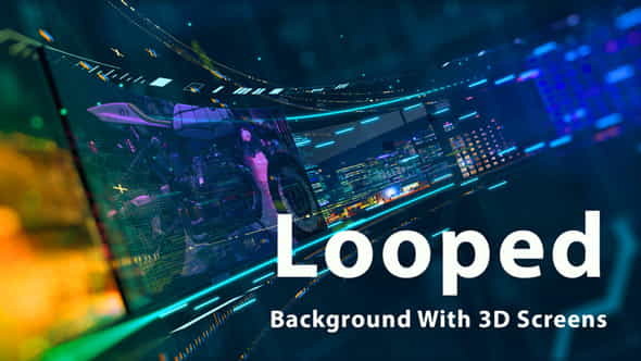 Looped Background With 3D Screens - VideoHive 17088814