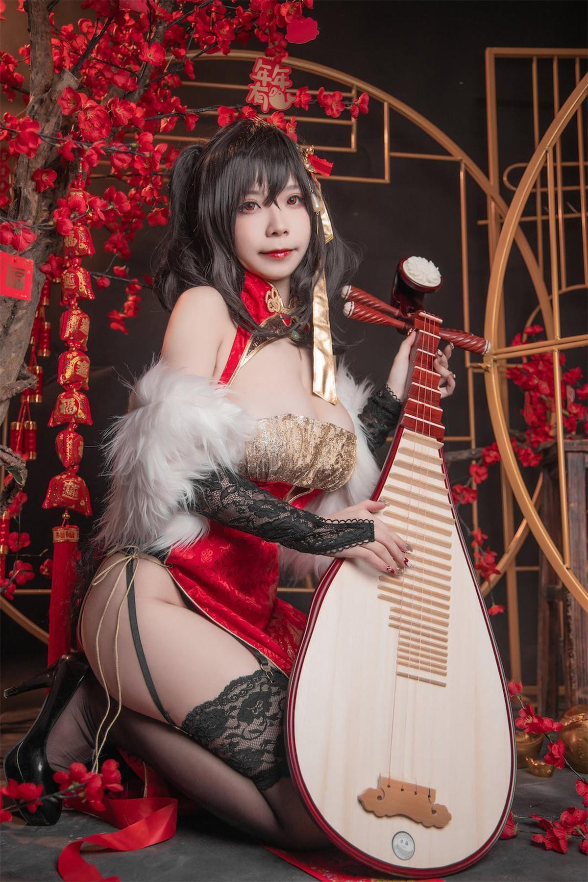 Cosplay 自闭颜球球 无颜小天使wy 碧蓝航线 大凤红旗袍(6)