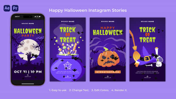 Happy Halloween Instagram Stories - VideoHive 54693668