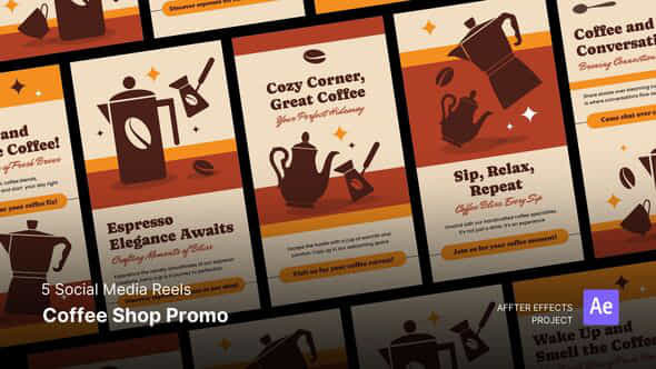 Social Media Reels Coffee Shop Promo After Effects Template - VideoHive 48887198