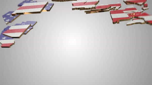 USA Map Moving States Loop - VideoHive 30102666