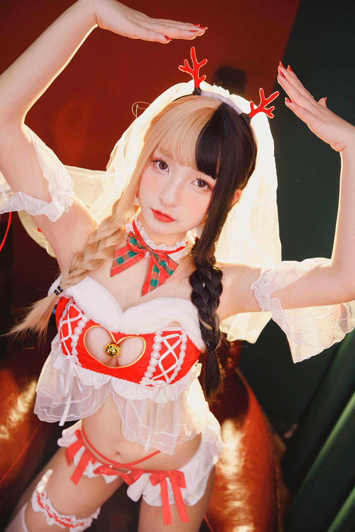 Cosplay 神楽坂真冬 绝对企画-圣诞小鹿《鹿の恩返し》 Set.01(5)