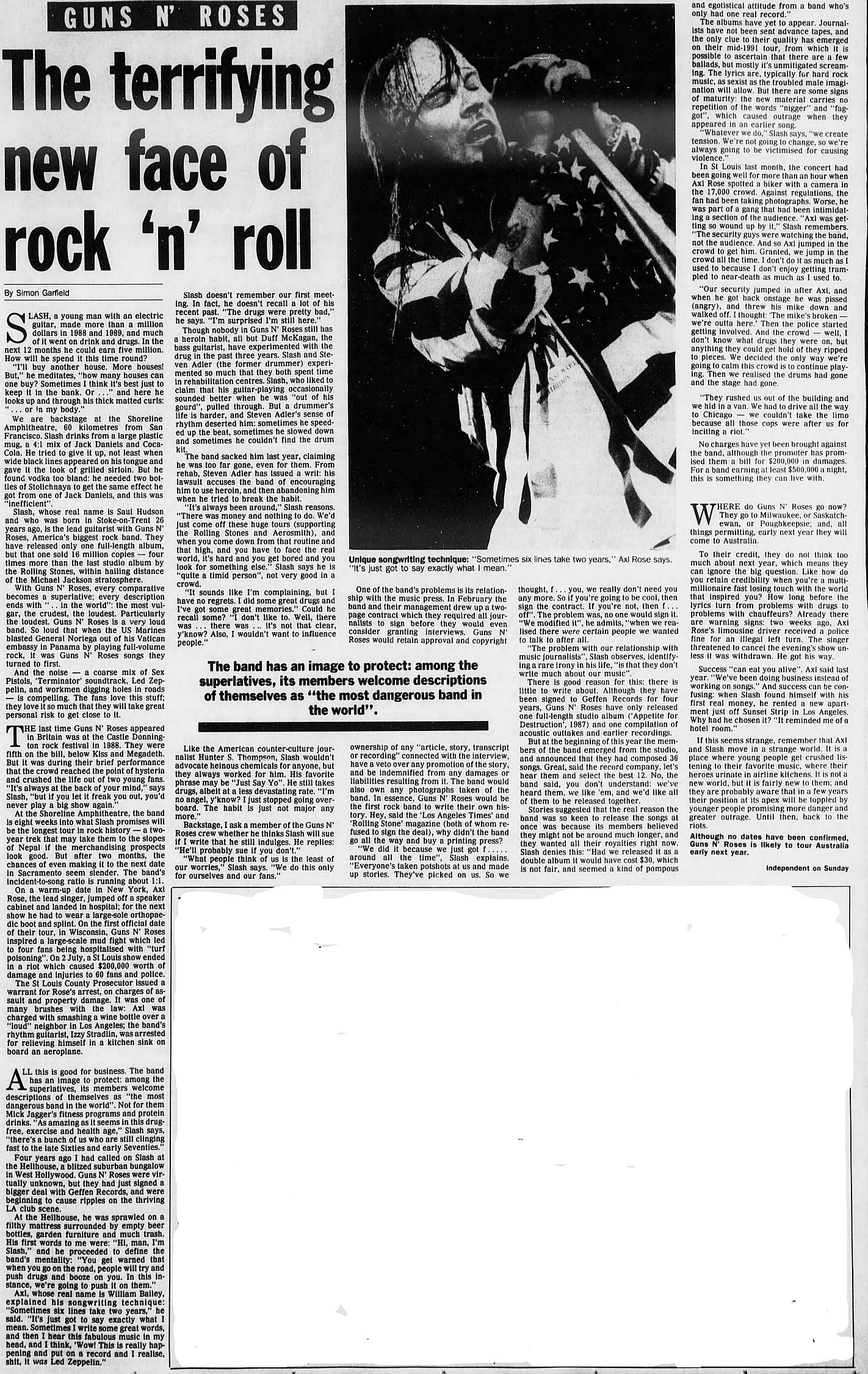 1991.08.DD - The Age/Independent on Sunday - The terrifying new face of rock 'n' roll (Slash) KhMcotNR_o