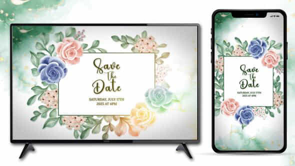 Watercolor Wedding Invitation - VideoHive 57257827