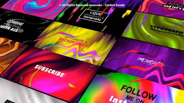 Liquid Gradient Backgrounds and Typography - VideoHive 27616370