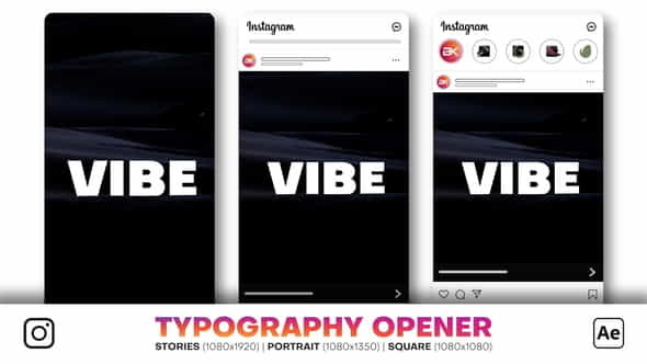 Instagram Typography Opener - VideoHive 34221988