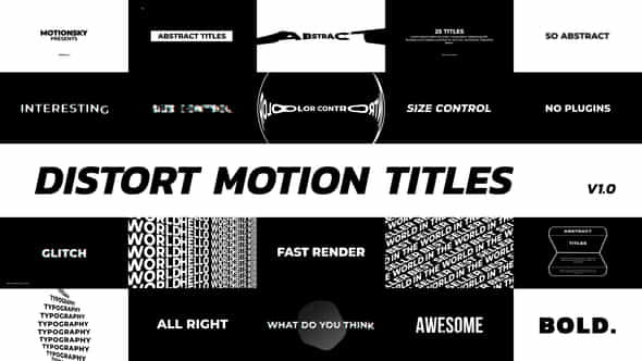 Distort Motion Titles | Premiere - VideoHive 24925699