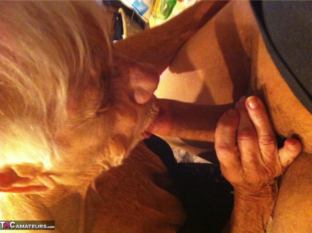 Really old granny shows off her cock sucking skills from a POV perspective(3)