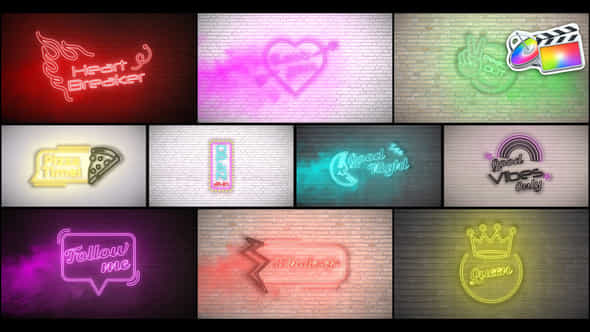 Neon Titles for - VideoHive 38665771
