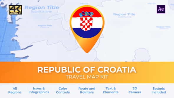 Croatia Map - Republic of - VideoHive 30442152