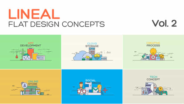 Flat Design Concepts - VideoHive 39899572