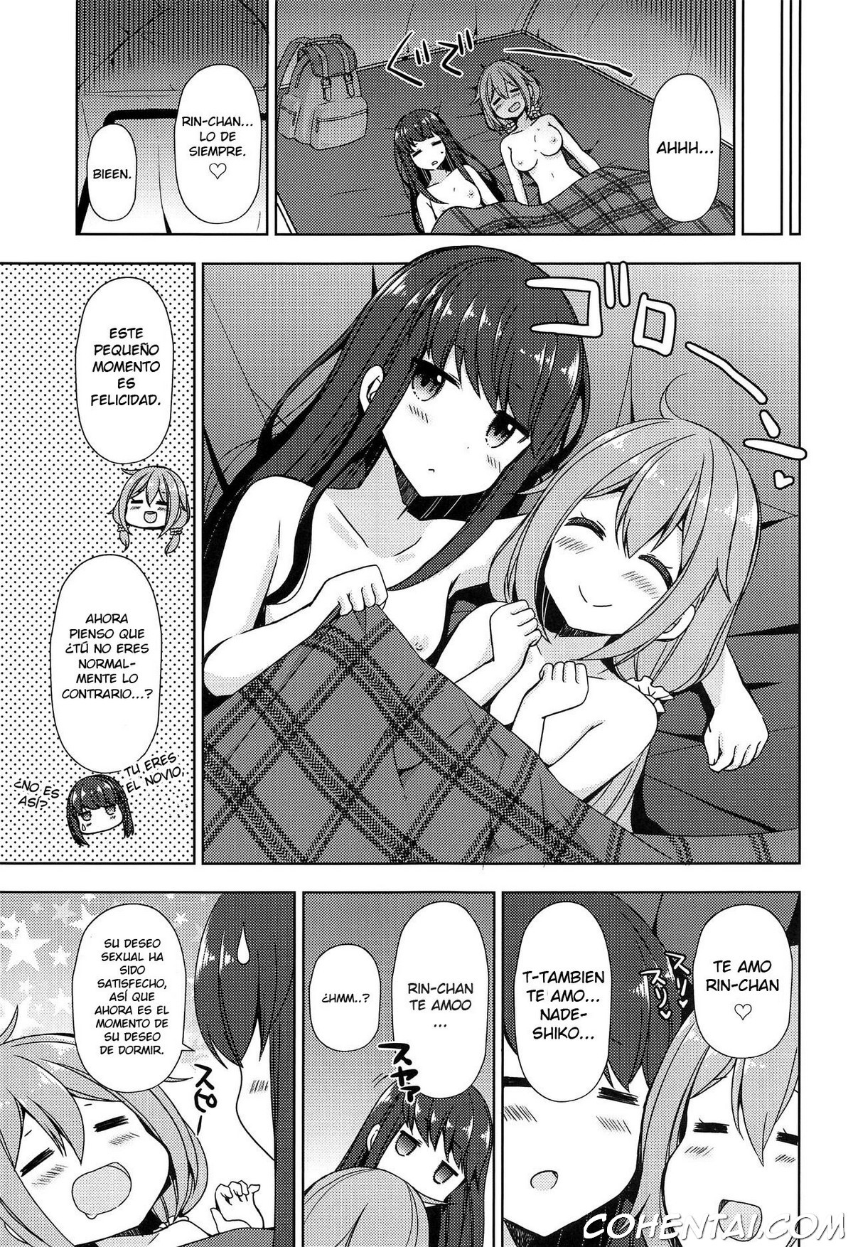 Rin to Nadeshiko ~Camp no Yoru wa Hen~ (Yuru Camp) xxx comics manga porno doujin hentai español sexo Nadeshiko Kagamihara Rin Shima Yuru Camp | Laid-Back Camp