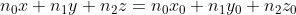 n_0x + n_1y + n_2z = n_0x_0 + n_1y_0 + n_2z_0