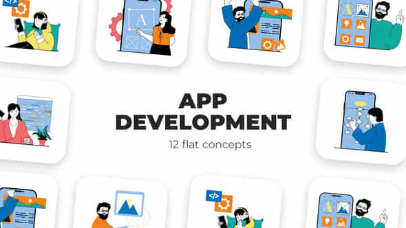 App Development Flat Concepts - VideoHive 53050731