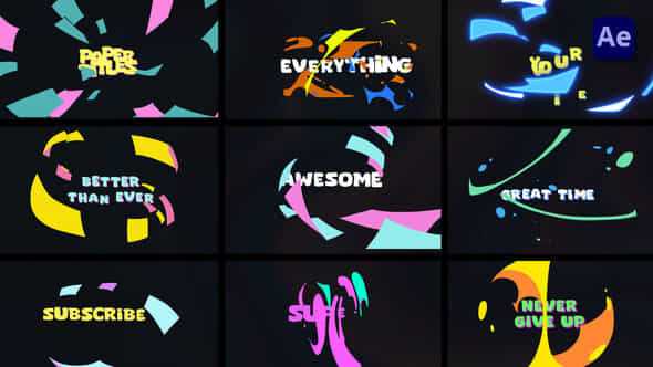 Colorful Paper Sheets Titles After Effects - VideoHive 50092863