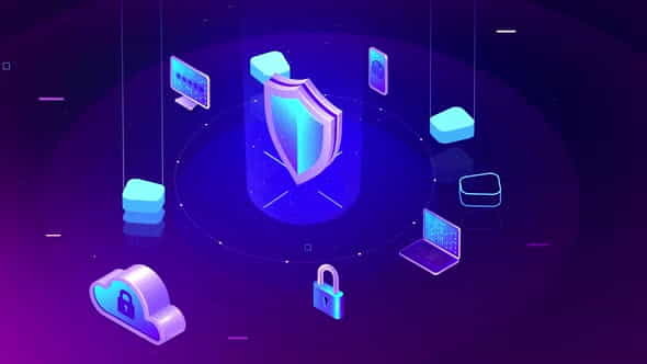 Cyber Security Infographic Blue - VideoHive 33548710