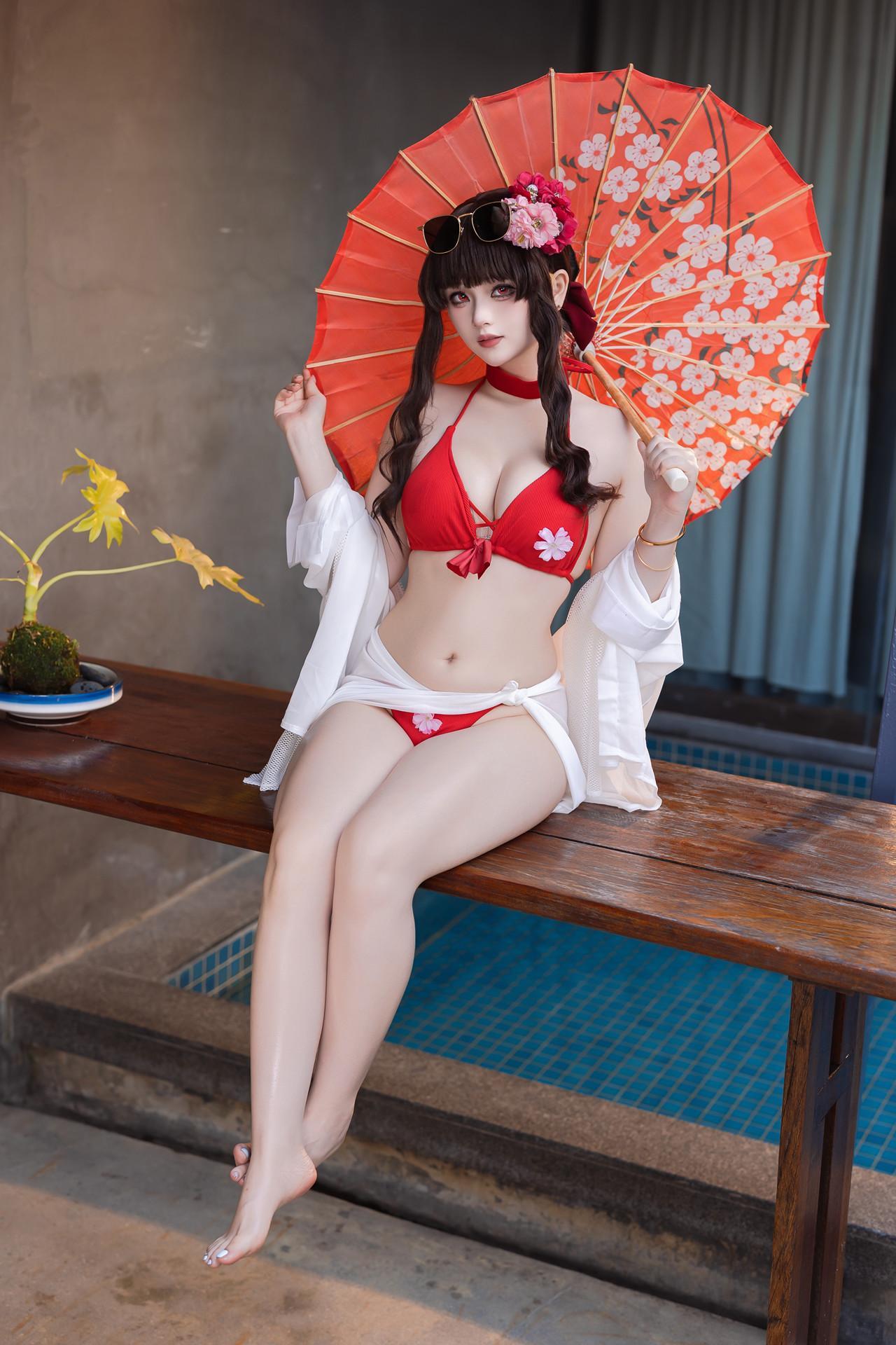 Cosplay 屿鱼 – 樱花泳装 Set.02(9)