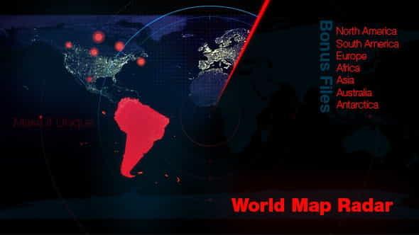 World Map Radar - VideoHive 6434555