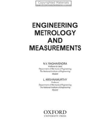 Engineering Metrology And Measurements