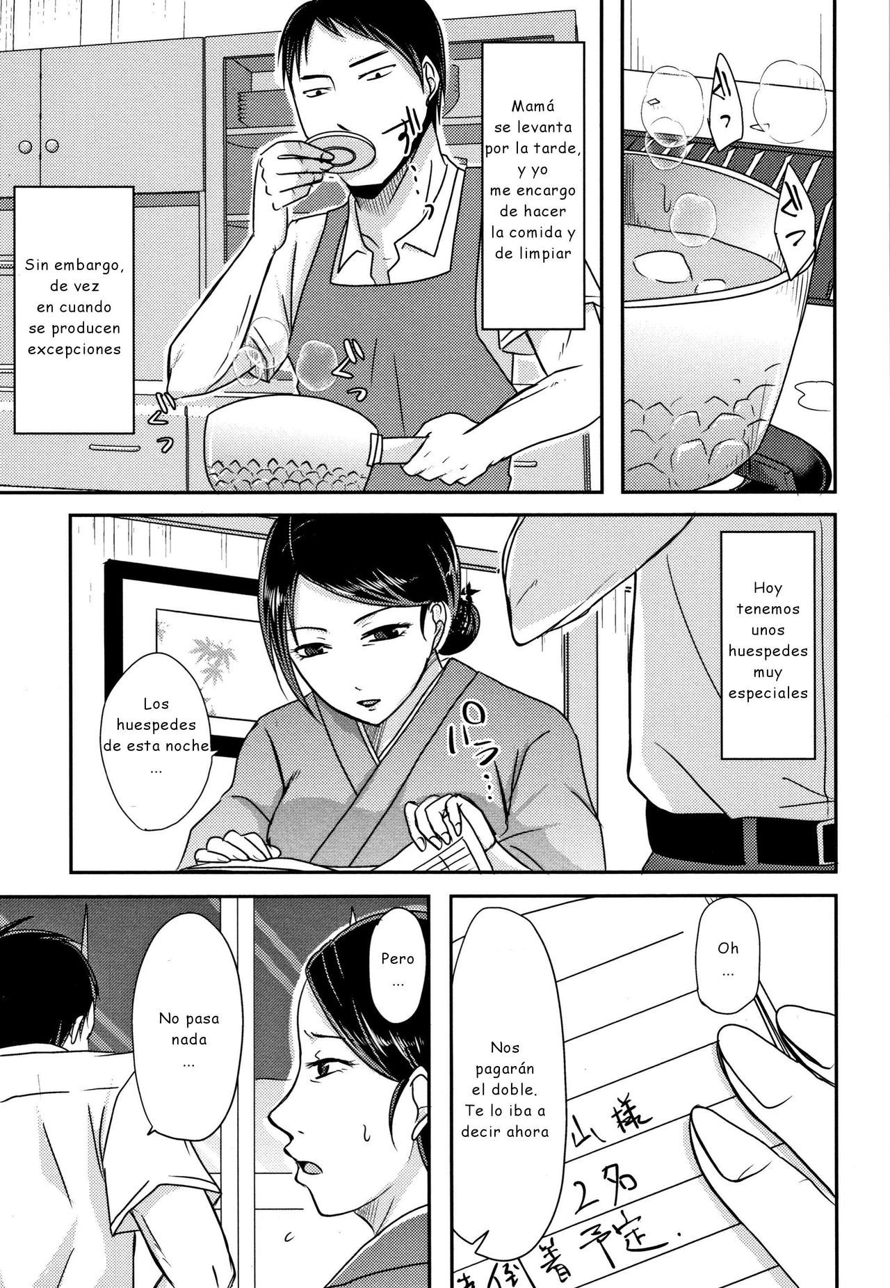[Kurogane Satsuki] Haha no Baishunyado (Uchi no Tsuma no Yarareyou) [Spanish] [joselillo]
