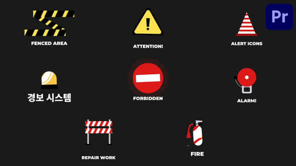 Attention Alert Icons And Titles For Premiere Pro - VideoHive 53652405