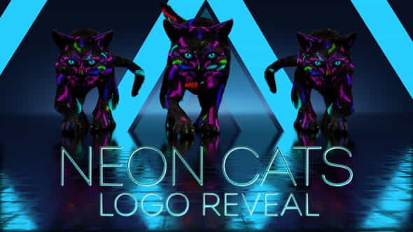 Neon Cats Logo Reveal - VideoHive 26778906