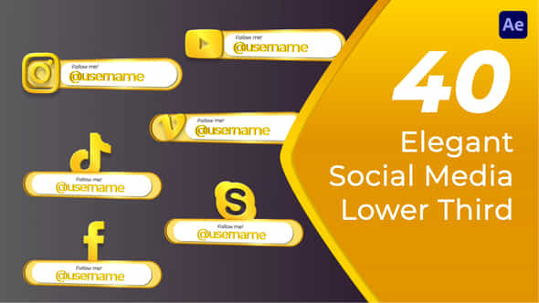 Elegant Social Media Lower Third - VideoHive 53579276