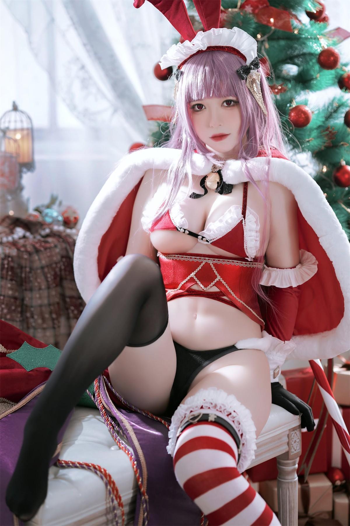 Cosplay 半半子 Christmas Bunny Aike(18)